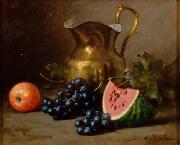 Alfred Hirv Natuurmort kannu ja viinamarjadega Germany oil painting artist